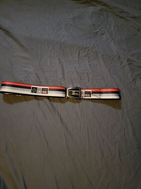 Retro Nintendo Game Controller Web Belt - Red, White & Black